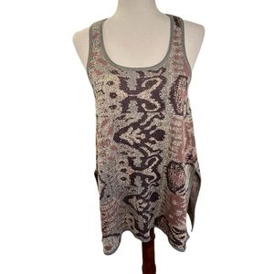 Peruvian Connection Pima Cotton Sweater Tank Top Jumper Tunic Ikat Jacquard Knit